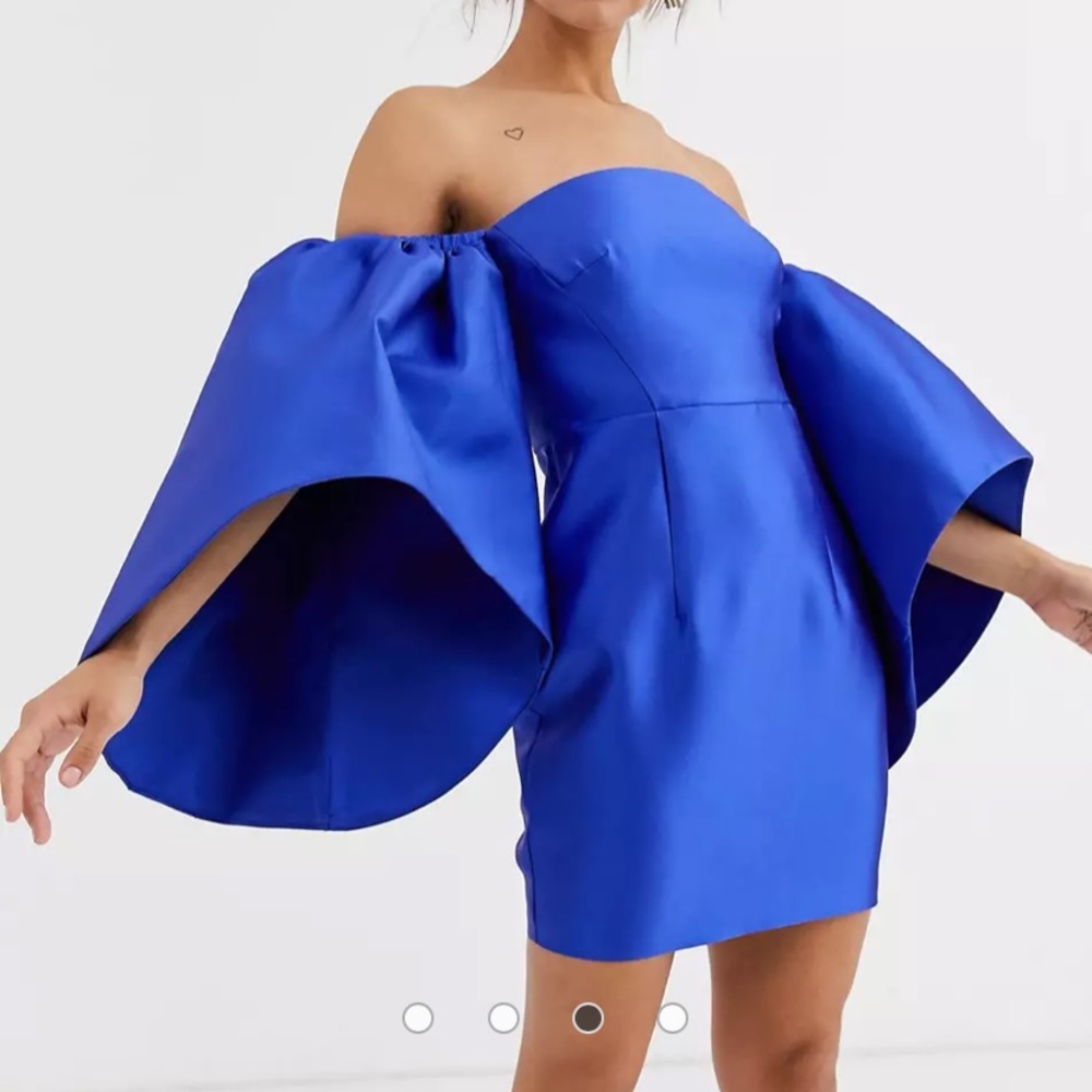 ASOS EDITION structured mini dress with extreme sleeve